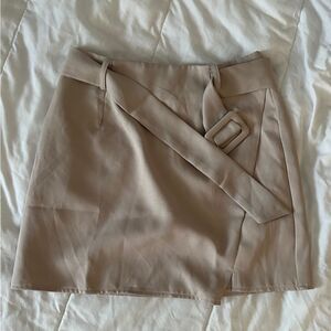 SHEIN Privé Solid Buckle Belted Skirt Mocha Brown Size XS